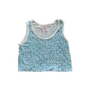 Peace Sign Blue Tank Top